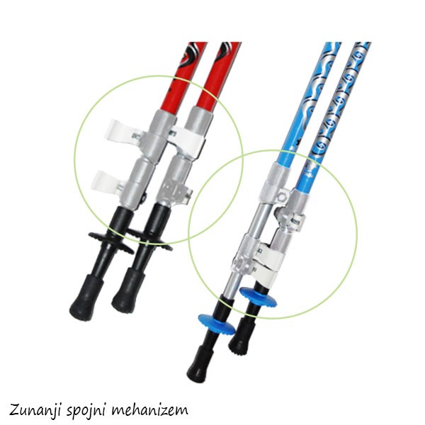 Zunanji spojni mehanizem - nameščen na palicah s potiskm Bokal Sport