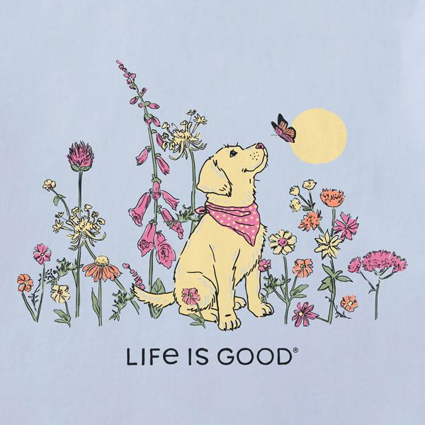 Life is Good Crusher-Lite Dog Among Wildflowers, ženska kratka majica