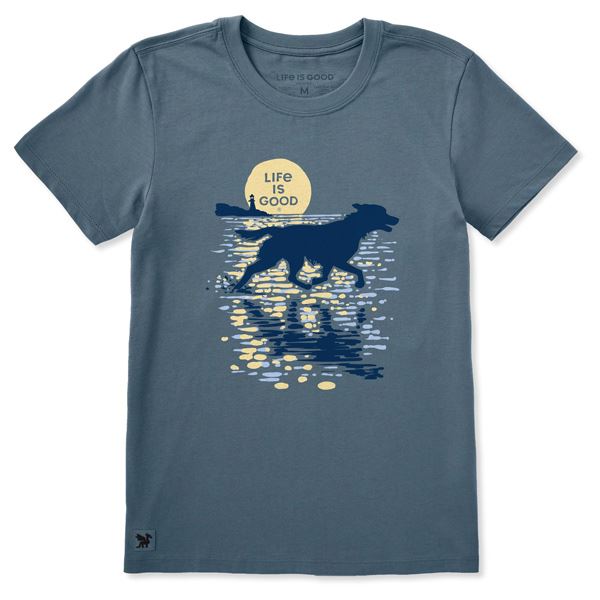 Life is Good Crusher Moonlit Running Dog, ženska kratka majica