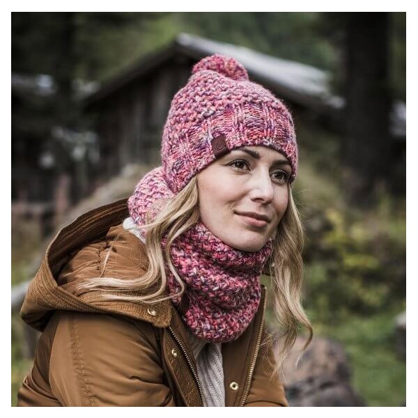 Buff pletena kapa Margo Flamingo Pink.