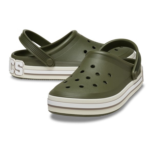 Crocs natikači Off Court Logo Army Green