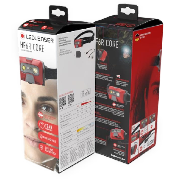 Led Lenser HF6R Core - rdeča, naglavna, polnilna svetilka