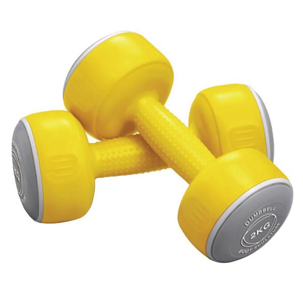 Uteži 2x 2 kg rumena Body Sculpture