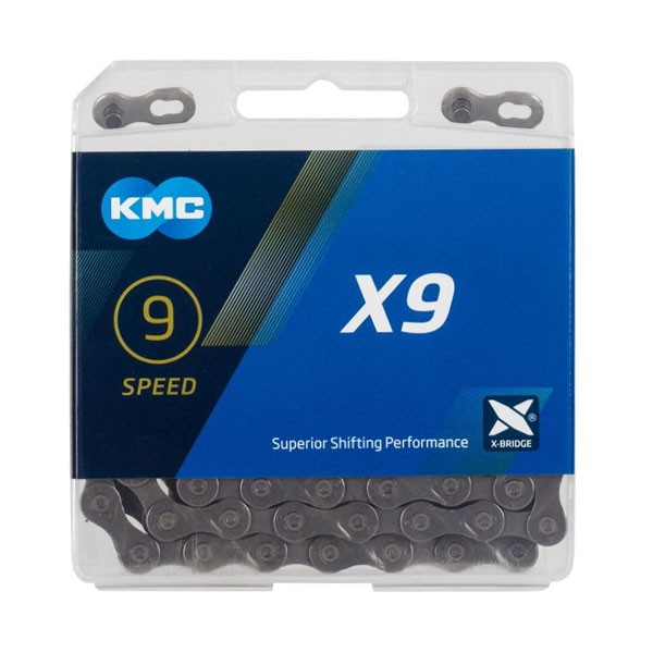 KMC veriga x9 9P 114ČL. sreb/siva