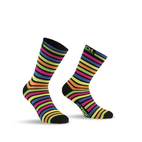 Xtech kolesarske nogavice XT81 Nero-Fluo