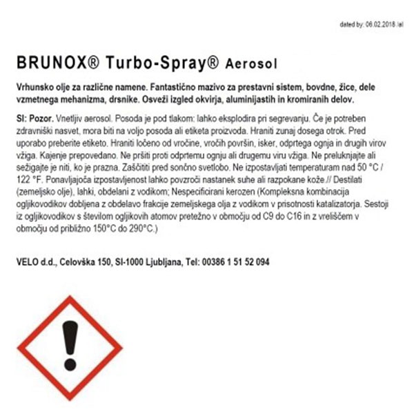 Brunox spray turbo 500ml.