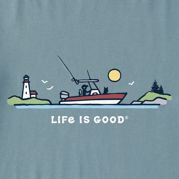 Moška majica Life is good crusher lite vintage fishing.