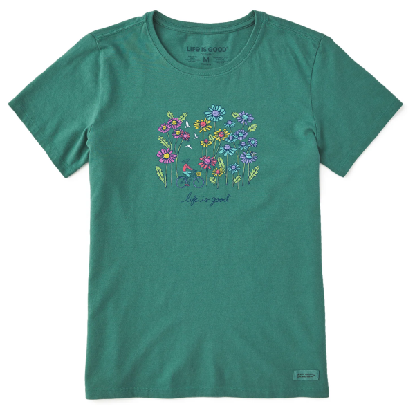 Zelena ženska kratka majica Life is Good Relaxed Wildflower